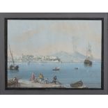 PAINTER OF THE SCHOOL OF POSILLIPO, 19TH CENTURY FISHERMEN ON THE DOCK OF MARGELLINA