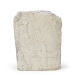 CRUCIFORM TILE IN STONE, 12TH-13TH CENTURY