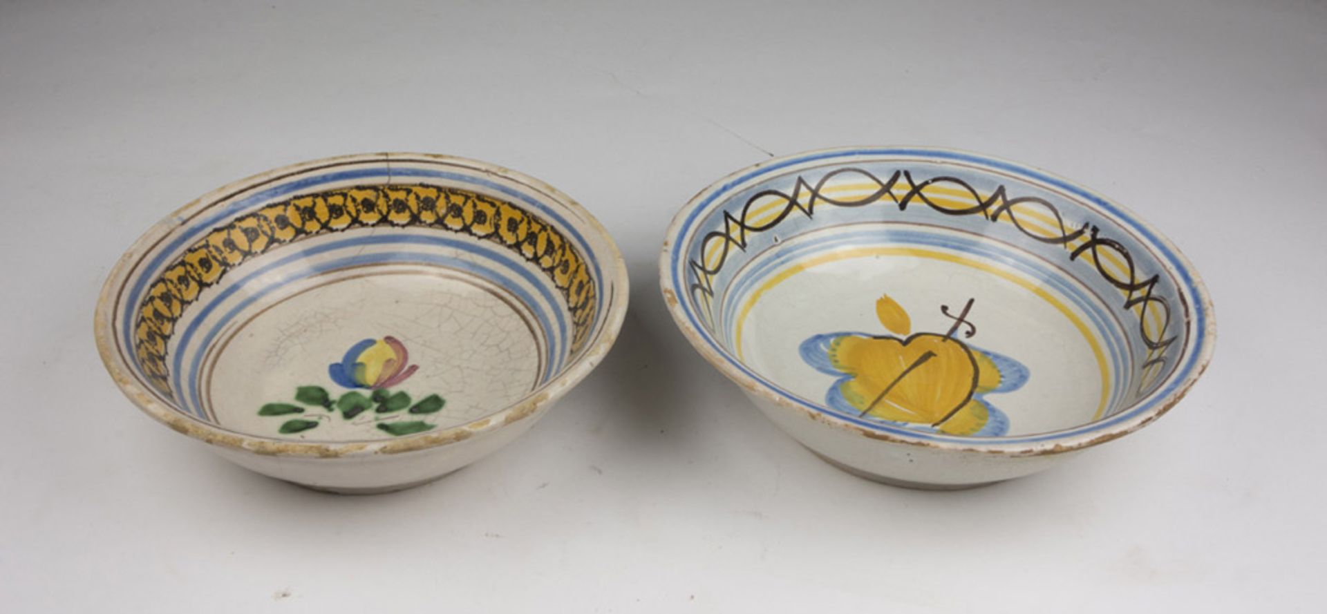 TWO CERAMIC SALAD BOWLS, CAMPANIAN WORKSHOP LATE 19TH CENTURY