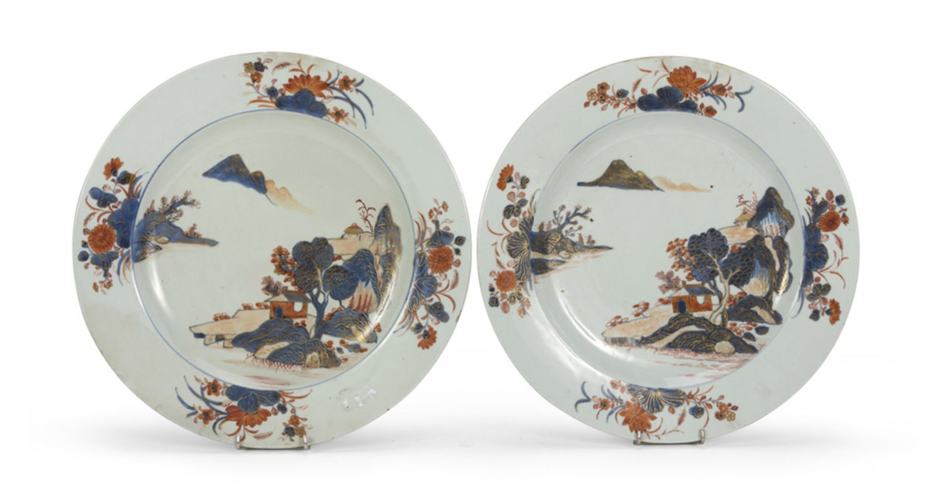 A PAIR OF LARGE PORCELAIN DISHES, PROBABLY MILAN 18TH CENTURY