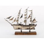 SILVER-PLATED MODEL OF SAILING SHIP, 20TH CENTURY