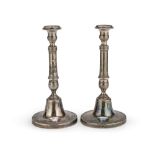 A PAIR OF SILVER CANDLESTICKS, NAPLES 1832/1872