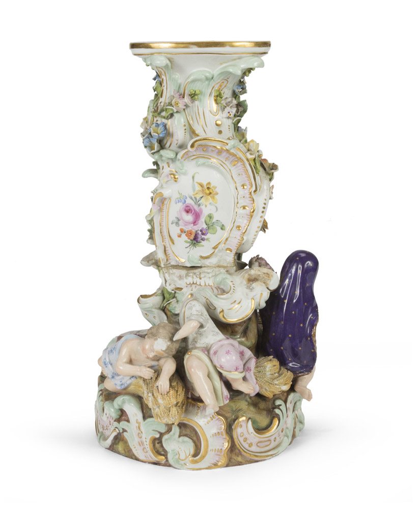 REMAINS OF PORCELAIN CANDLESTICK, MESISSEN 19TH CENTURY