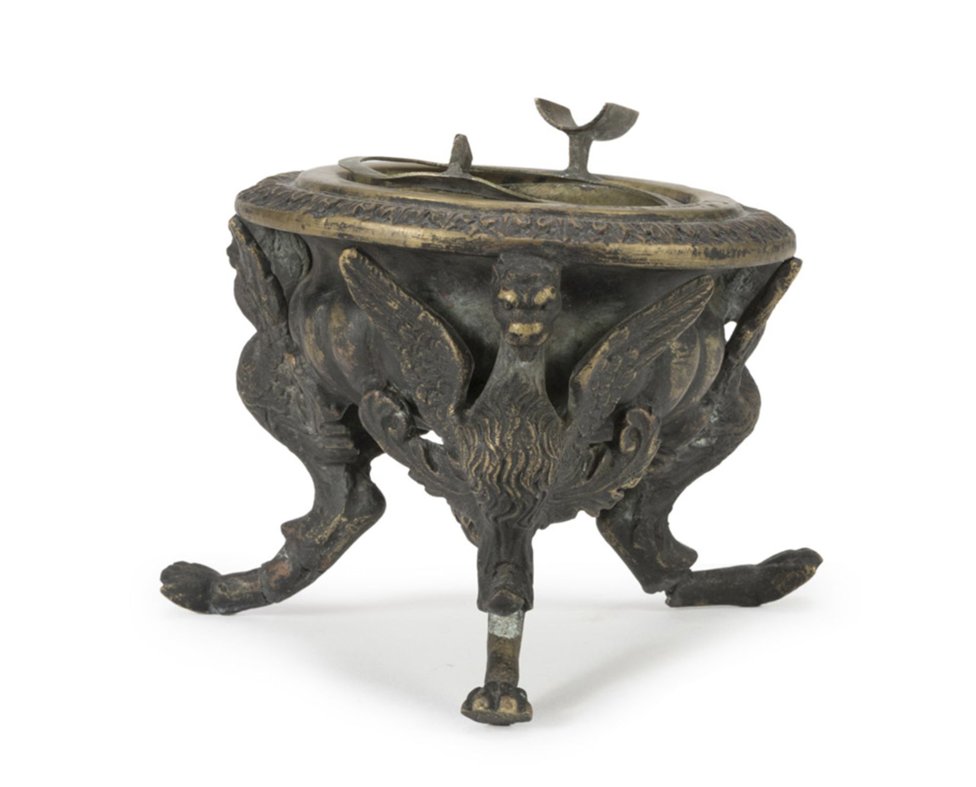 BRONZE INKWELL, 19TH CENTURY