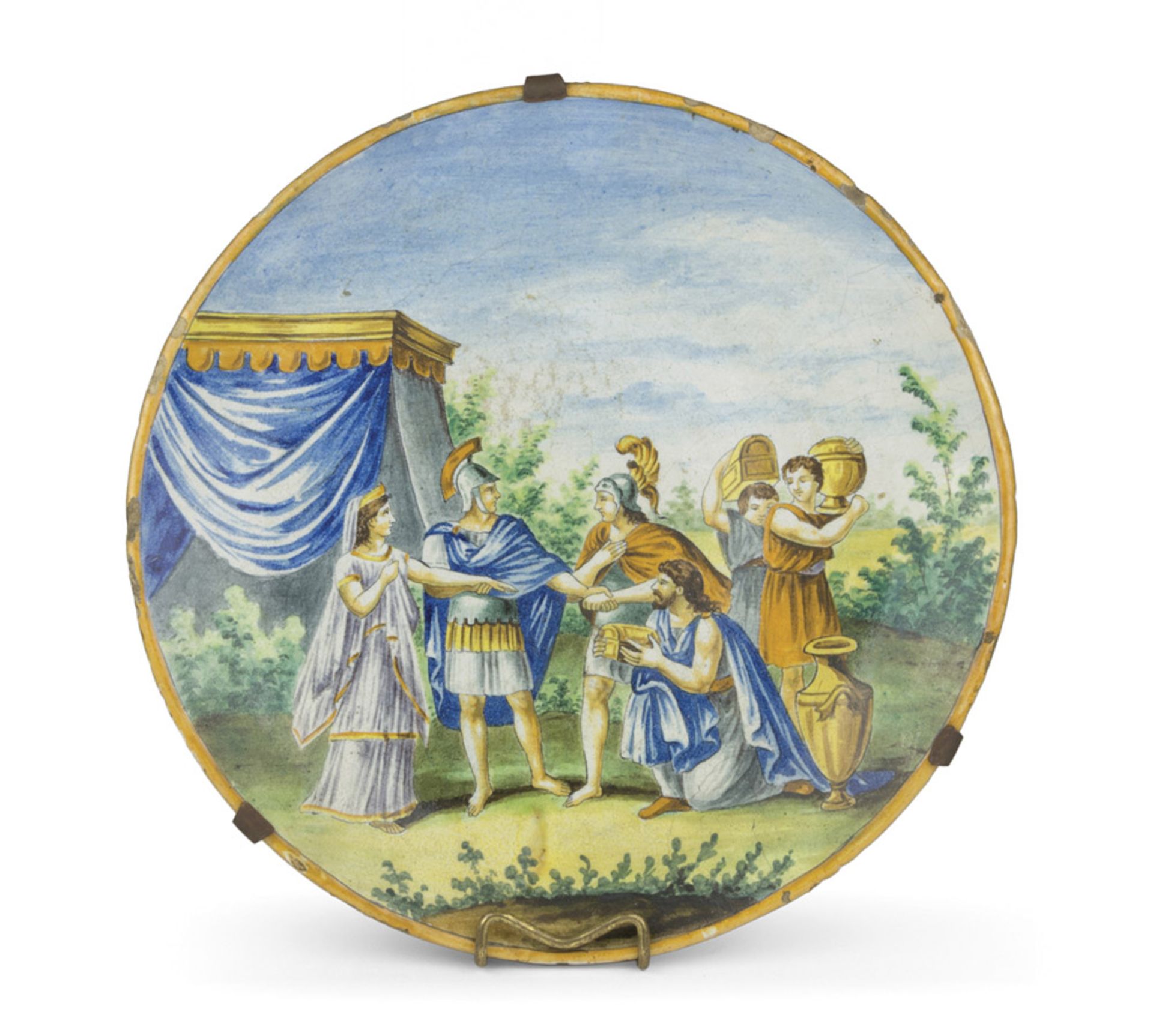 MAIOLICA DISH , PROBABLY CASTLES EARLY 20TH CENTURY