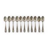 ELEVEN SILVER TEASPOONS IN, 20TH CENTURY