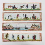 COLLECTION OF PAINTED GLASS PANES, 19TH CENTURY