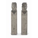 A PAIR OF COLUMNS IN SCHIST, CHINA, 20TH CENTURY