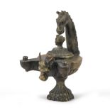 OIL LAMP IN BRONZE, 19TH CENTURY