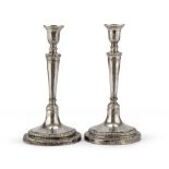 PAIR OF SILVER-PLATED CANDLESTICKS, 19TH CENTURY
