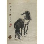 CHINESE SCHOOL, 20TH CENTURY TWO REPRESENTATIONS OF HORSES