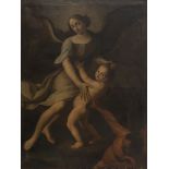 ROMAN PAINTER, 18TH CENTURY THE GUARDIAN ANGEL SUBTRACTS THE INNOCENCE TO THE DEMON