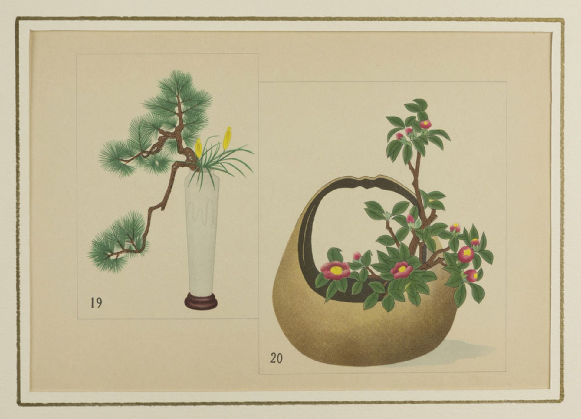 FIVE POLYCHROME WOODCUTTINGS ON PAPER, JAPAN, 20TH CENTURY