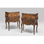 BEAUTIFUL PAIR OF BEDSIDES IN VIOLET WOOD, ROME ELEMENTS OF THE 18TH CENTURY