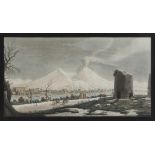 NEAPOLITAN ENGRAVER, 19TH CENTURY SNOW LANDSCAPE WITH VESUVIUS SMOKING