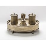 SILVER-PLATED INKWELL, 19TH CENTURY