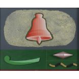 LUCIO DEL PEZZO (Napoli 1933) Senza titolo, 1983 Collage, colore acrilico, sabbia su tela montata su