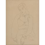 FRANCESCO TROMBADORI (Siracusa 1886 - Roma 1961) Donna seduta China su carta, cm. 22,5 x 16,5