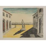 GIORGIO DE CHIRICO (Volos 1888 - Roma 1978) Piazza d'Italia Litografia a colori, ex. P.A. Misure