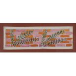 GIACOMO BALLA (Torino 1971 - Roma 1958) Felci e muretto Acquarello su carta, cm. 6 x 19 Firma in