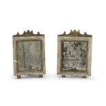 PAIR OF SNALL MIRRORS IN SILVER-PLATED WOOD – LATE 18TH CENTURY