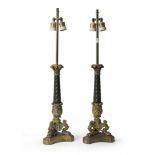 PAIR OF CANDLESTICKS IN ORMOLU – PERIOD OF THE SECOND EMPIRE