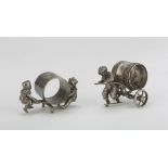 A PAIR OF NAPKIN HOLDERS IN PEWTER – PUNCH WMF – EARLY 20TH CENTURY