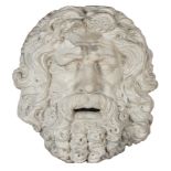 EXCEPTIONAL WHITE STATUARY MARBLE MASK – ROMAN MANUFACTURE 16TH CENTURY