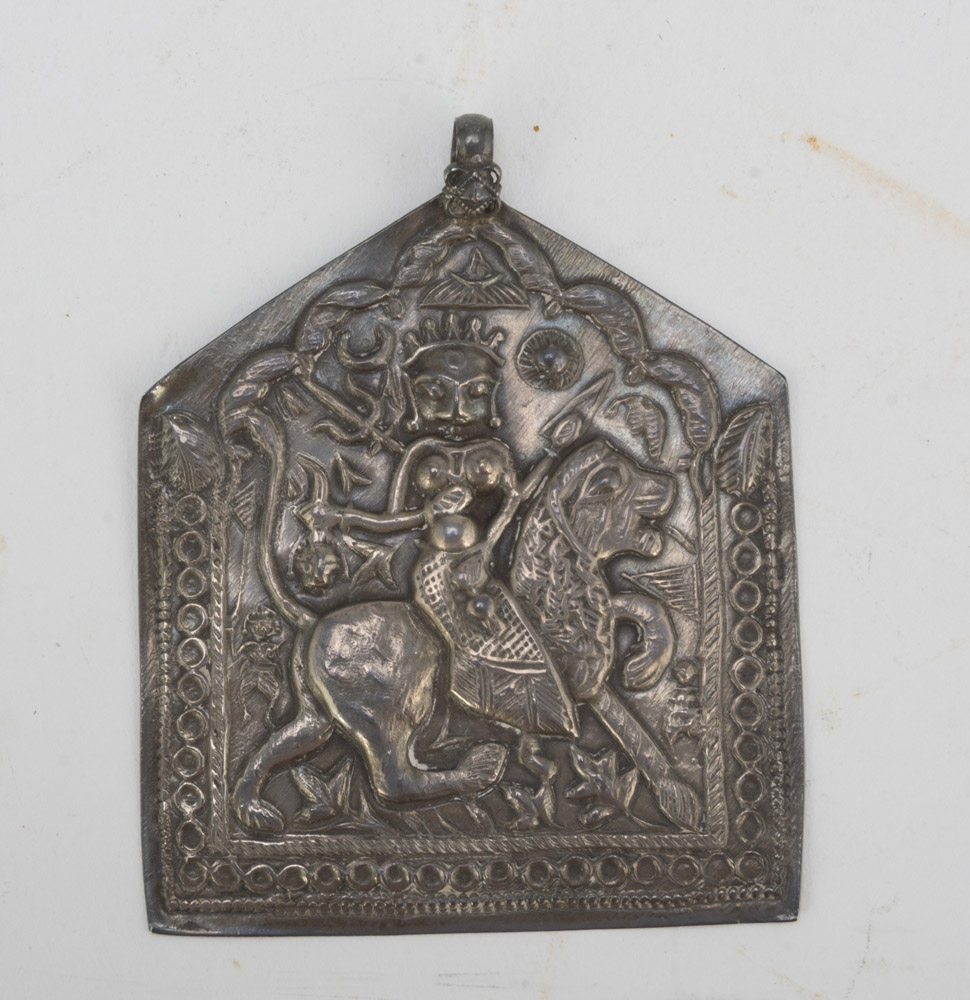 SMALL EMBOSSMENT IN SILVER – INDIA EARLY 20TH CENTURY