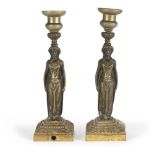 PAIR OF SMALL CANDLESTICKS IN BRONZE – EARLY 19TH CENTURY