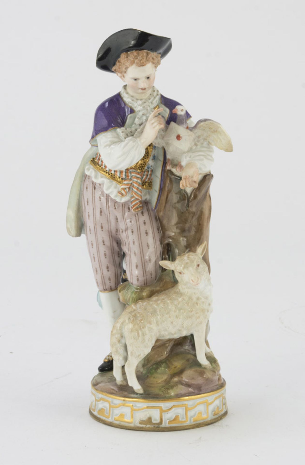 PORCELAIN FIGURE OF YOUNG SHEPHERD – MEISSEN LATE 19TH CENTURY