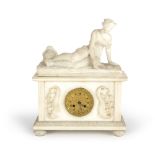 BEAUTIFUL TABLE CLOCK IN WHITE MARBLE – 19TH CENTURY