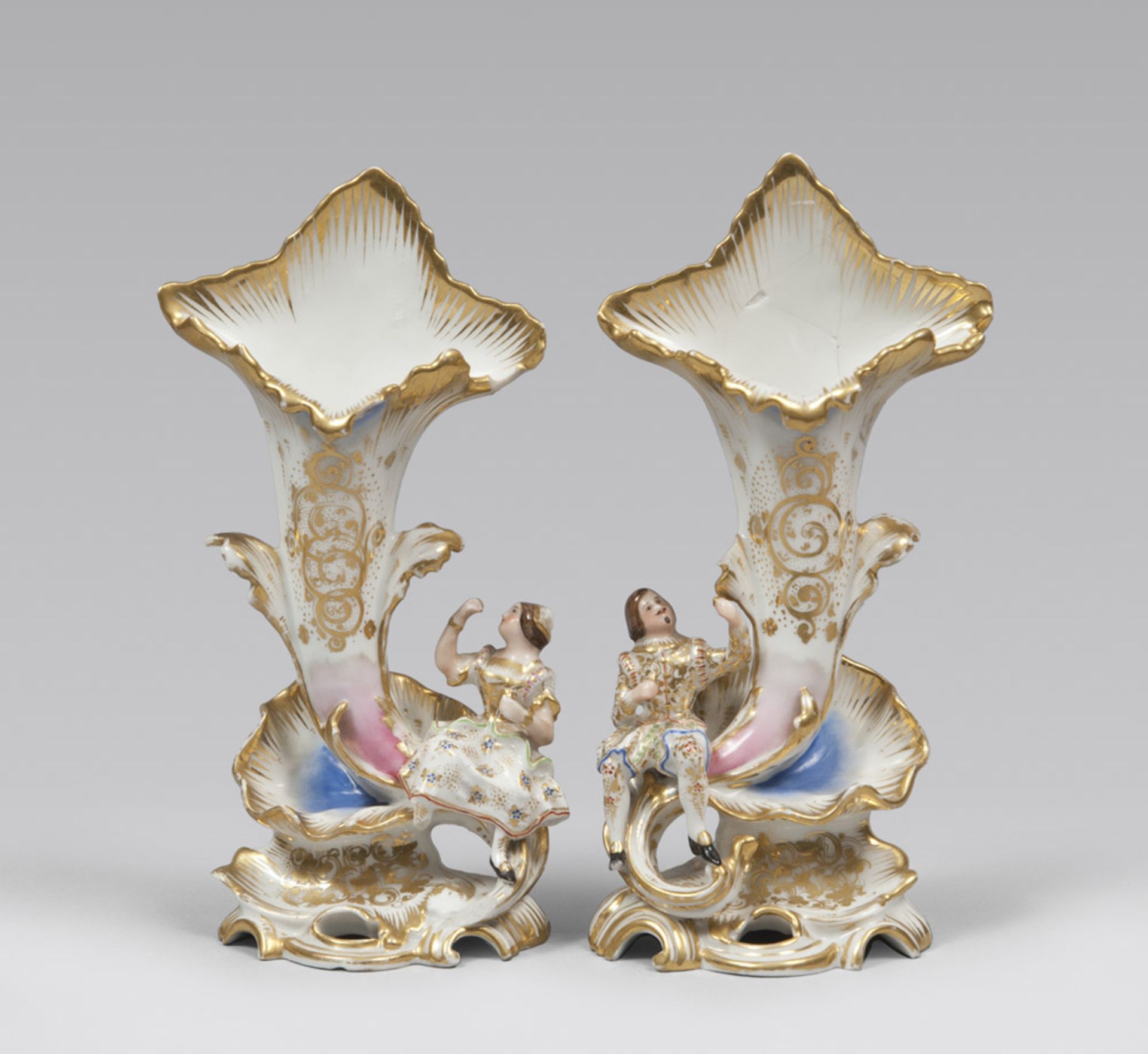 A PAIR OF PORCELAIN POTS – PROBABLY FRANCE 19TH CENTURY