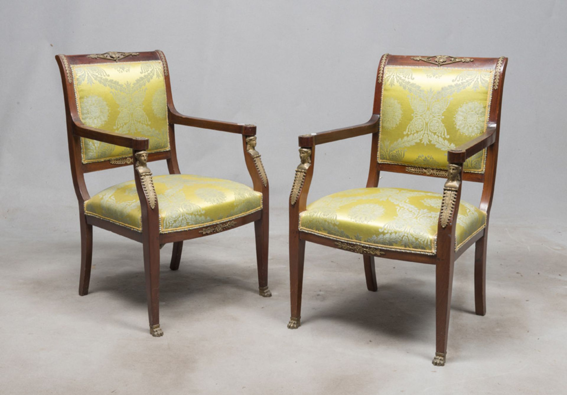 PAIR OF SMALL ARMCHARIS IN MAHOGANY – PERIOD OF HTE SECOND EMPIRE