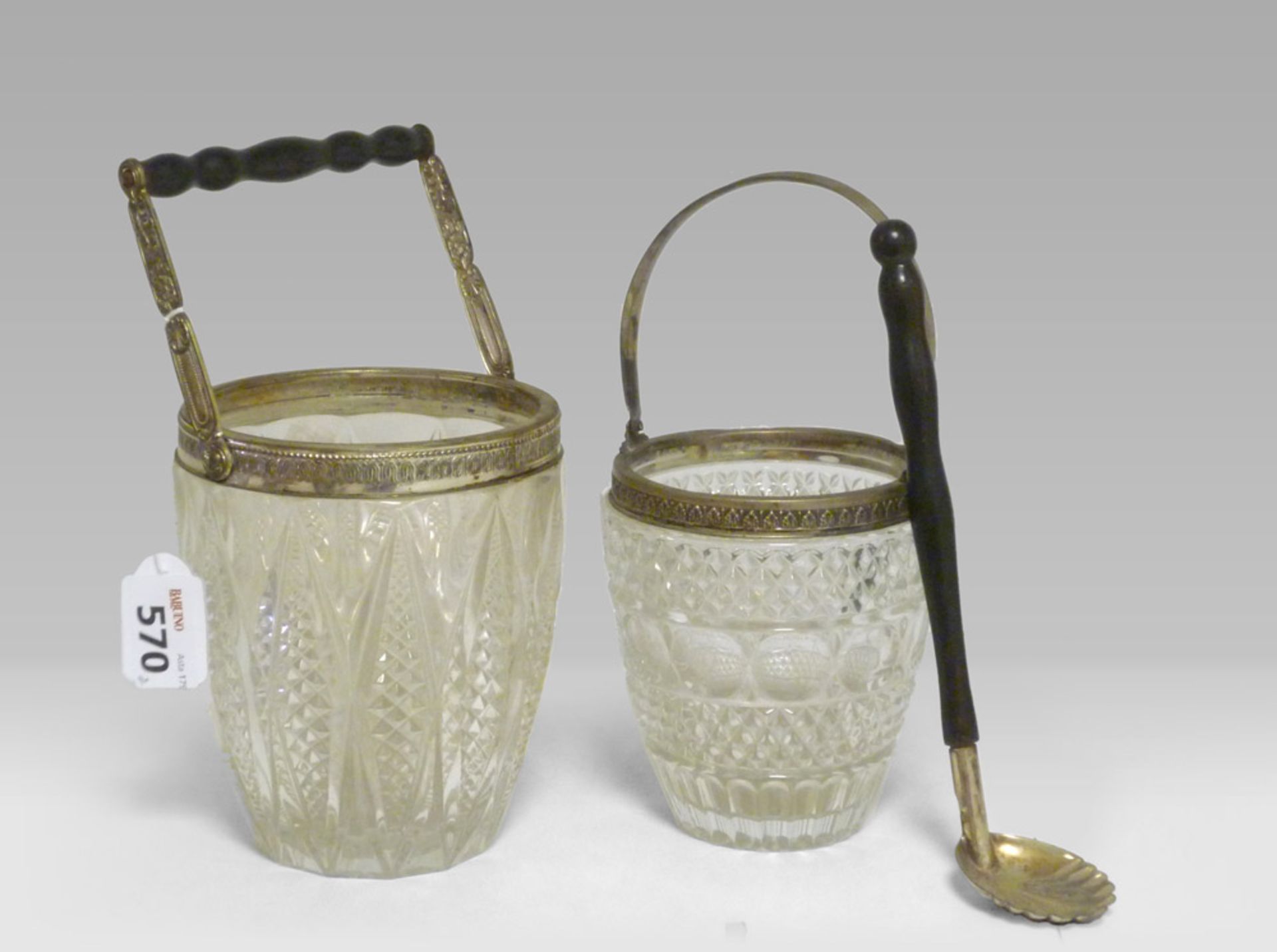 TWO ICE BUCKETS IN CRYSTAL – 20TH CENTURY