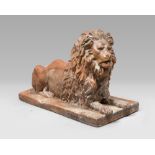 SCULPTURE OF LION IN EARTHENWARE – PROBABLY NAPLES – LATE 19TH CENTURY