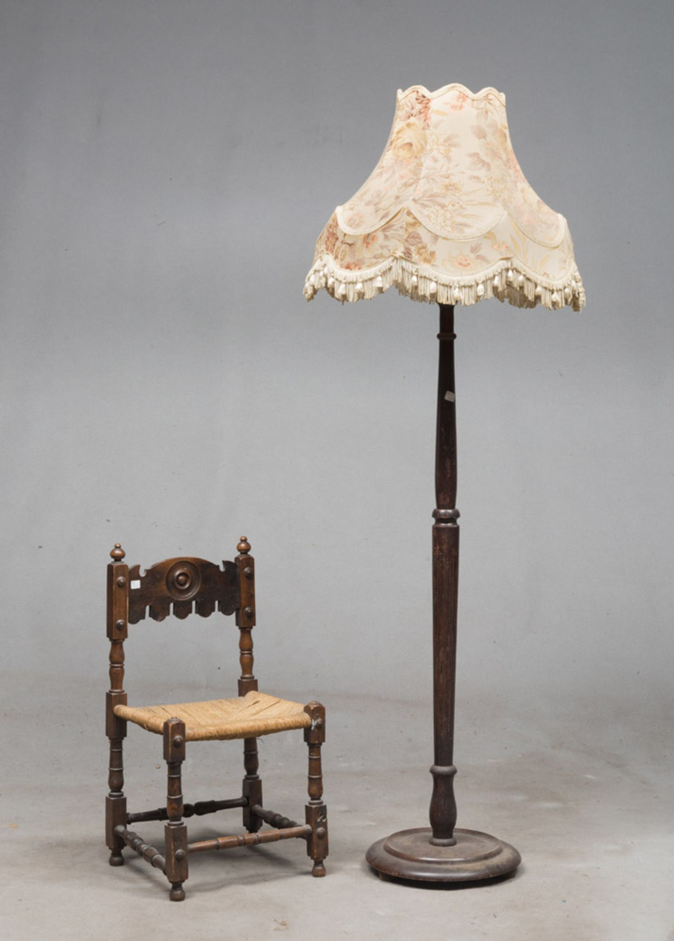 FLOOR LAMP AND SMALL CHAIR – EARLY 20TH CENTURY