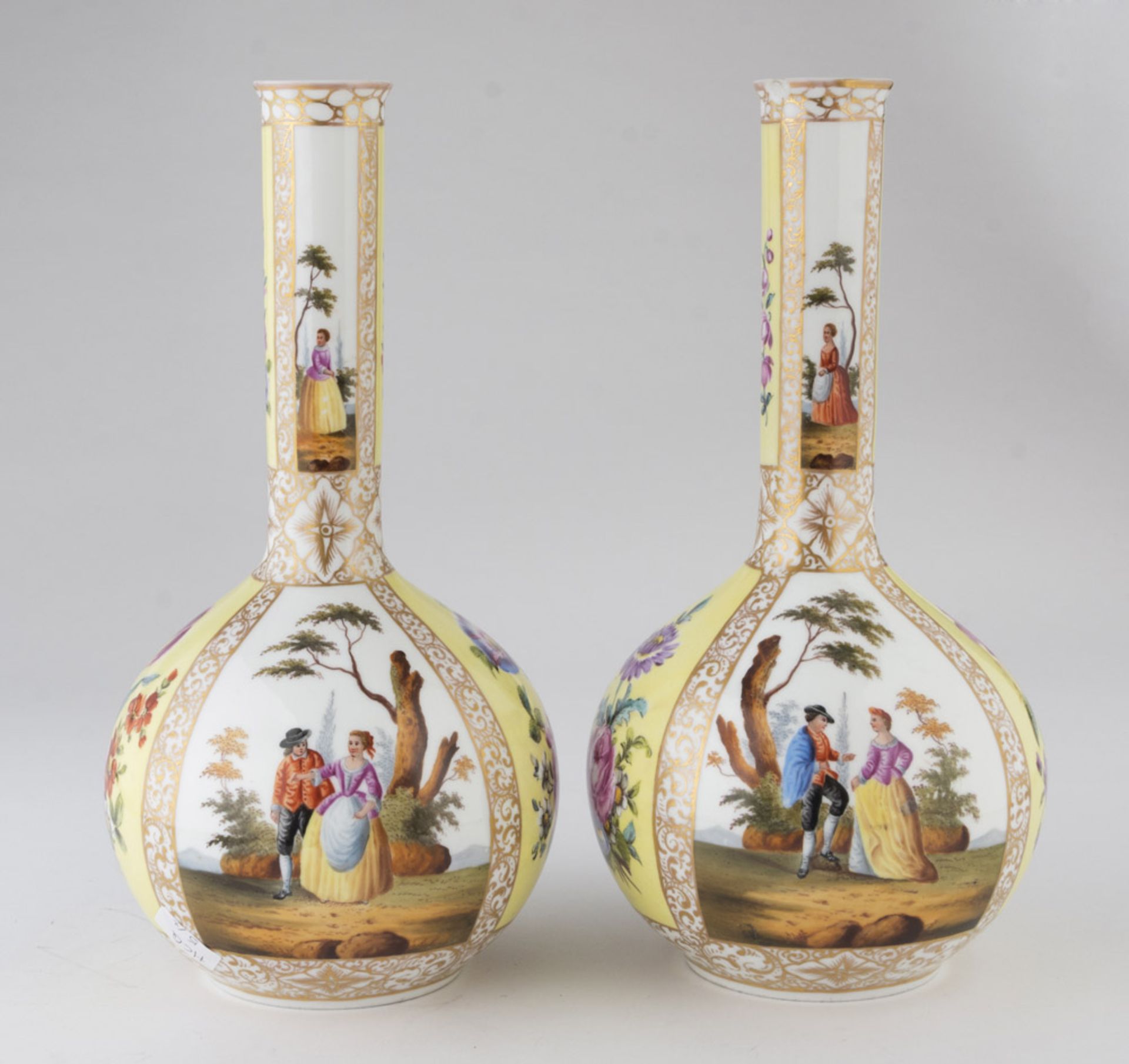 A PAIR OF PORCELAIN VASES – MEISSEN LATE 19TH CENTURY