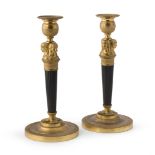 PAIR OF CANDLESTICKS IN BRONZE – FIRST HALF OF THE 19TH CENTURY