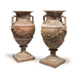 SPLENDID PAIR OF LARGE VASES IN EARTHENWARE – 19TH CENTURY