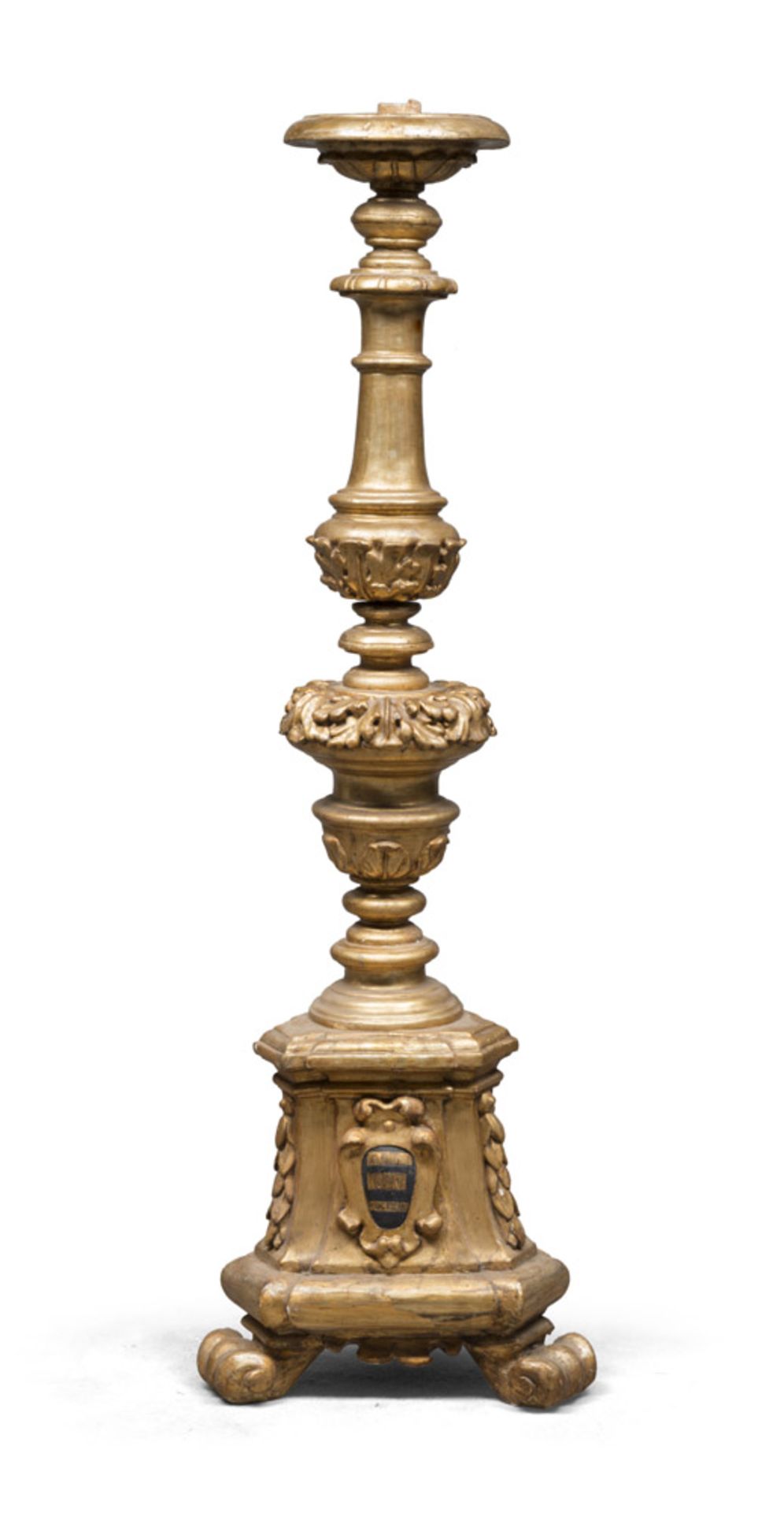 BIG GILTWOOD FLOOR CANDLESTICK – ROME 18TH CENTURY