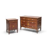 COMMODE AND BEDSIDE IN WALNUT – PROBABLY NAPLES – LATE 18TH CENTURY