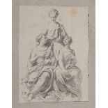 ITALIAN PAINTER, 19TH CENTURY The three parches Pencil on paper, cm. 23 x 16,5 Framed PITTORE