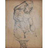 ITALIAN PAINTER, 19TH CENTURY HERCULES Pen on paper, cm. 26 x 20 Giltwood frame PITTORE ITALIANO,