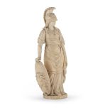 SCULPTURE OF THE MINERVA IN IVORY, END 18TH CENTURY in statuary pose. Plain base. Measures cm. 22