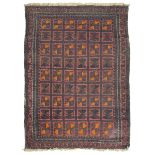 ERSARI CARPET, FIRST HALF OF THE 20TH CENTURY with modular design of cloverleafes in the field red