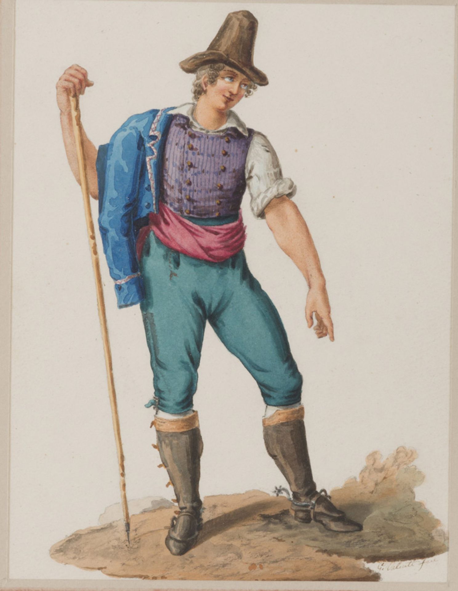 ITALIAN PAINTER, 19TH CENTURY BRIGAND BRIGAND CANTER Three watercolors on oval paper, cm. 24 x 19 - Image 2 of 3