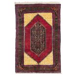 HAMADAN CARPET, EARLY 20TH CENTURY double lozenge medallion with motifs of shoots with Herat pattern