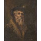 FRENCH PAINTER, EARLY 20TH CENTURY MAN'S PORTRAIT Oil on masonite, cm. 48 x 38 Signed 'Patin',