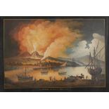 NEAPOLITAN PAINTER, EARLY 20TH CENTURY Nighttime eruption of the Vesuvius, 1842